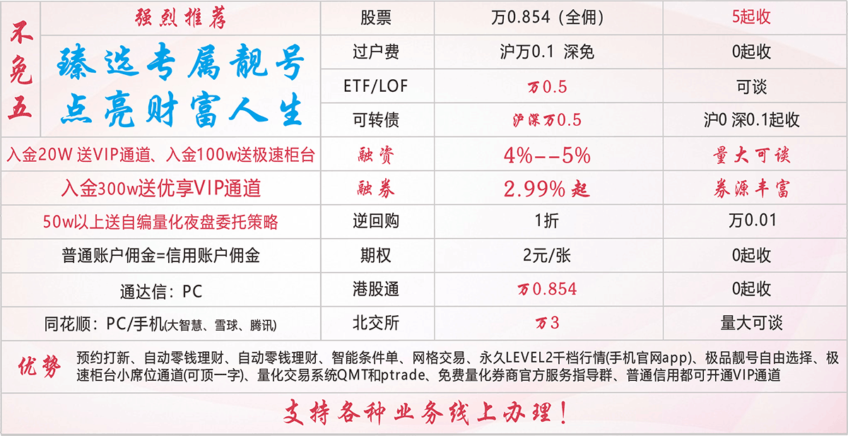 臻选专属靓号 点亮财富人生